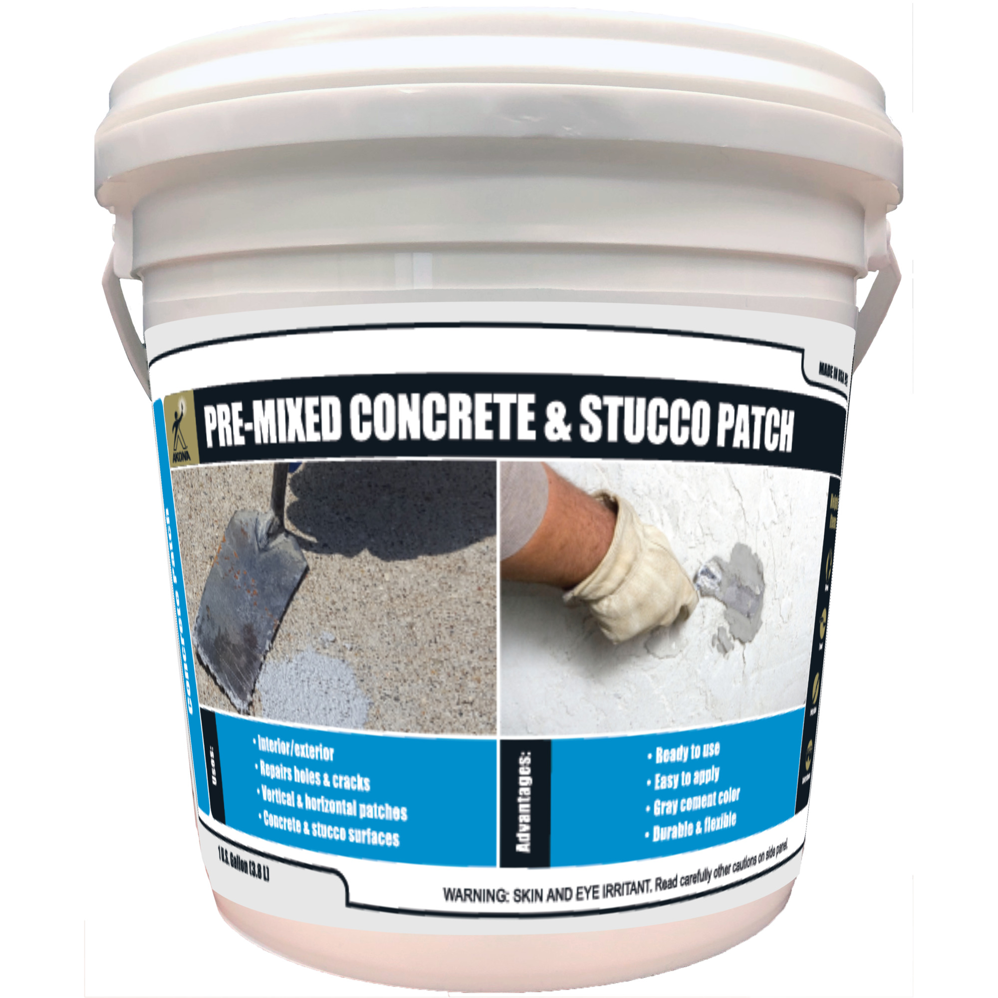 Akona Pre-Mixed Concrete & Stucco Patch, 1 Gal., Model #120713